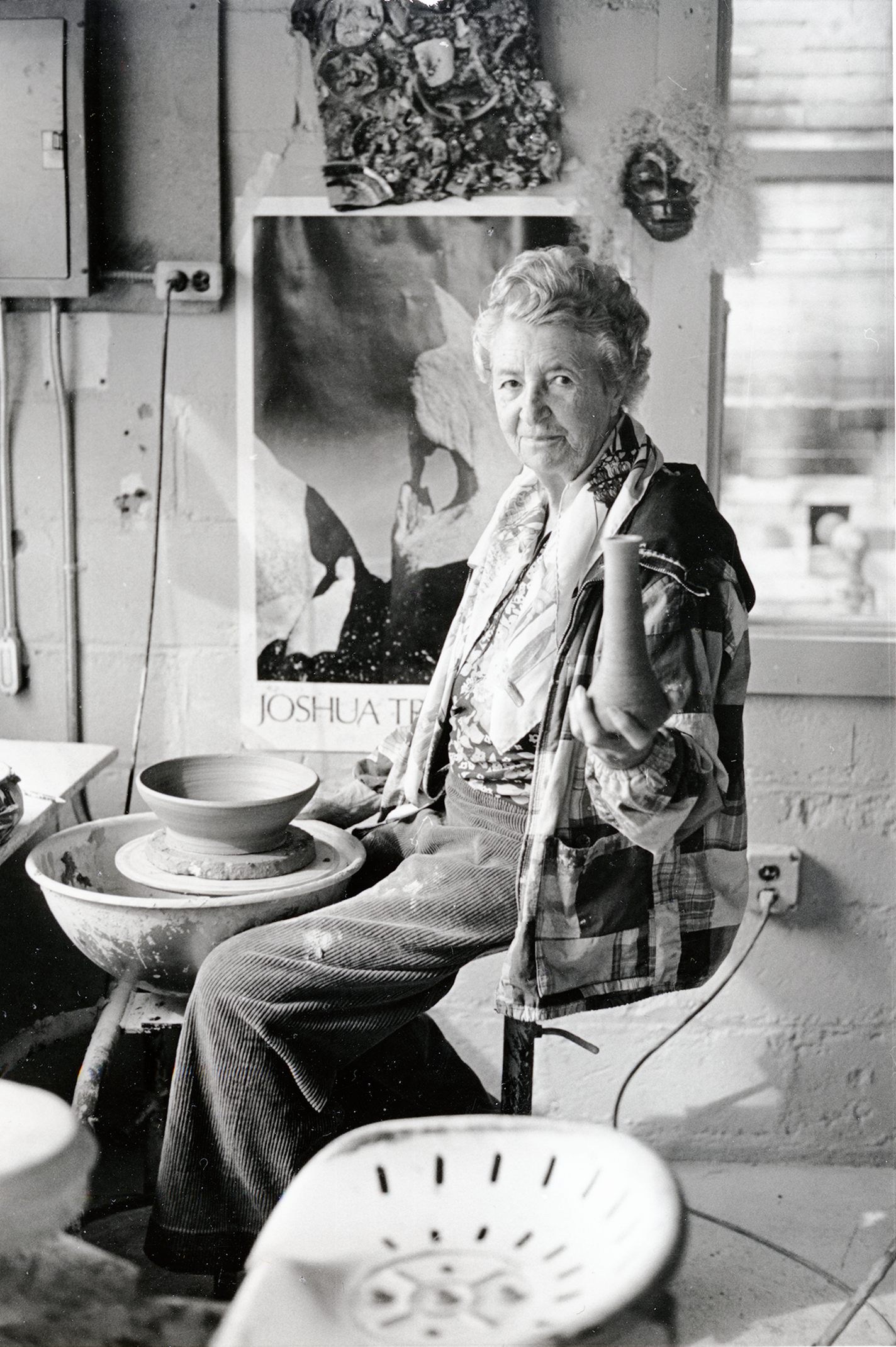 Aileen Osborn Webb at a pottery wheel