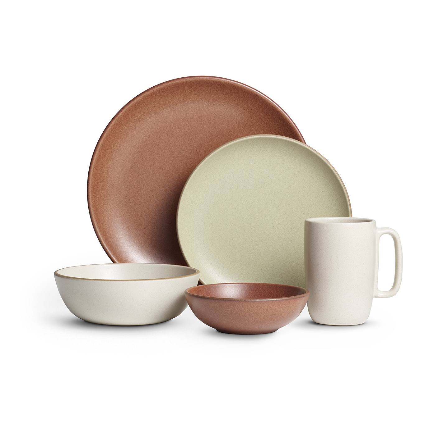 Ceramic plates, bowls, and mug