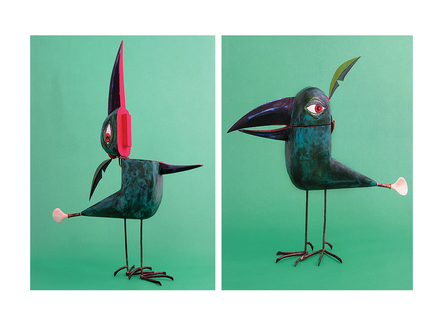 Bird sculptures that double as tableware