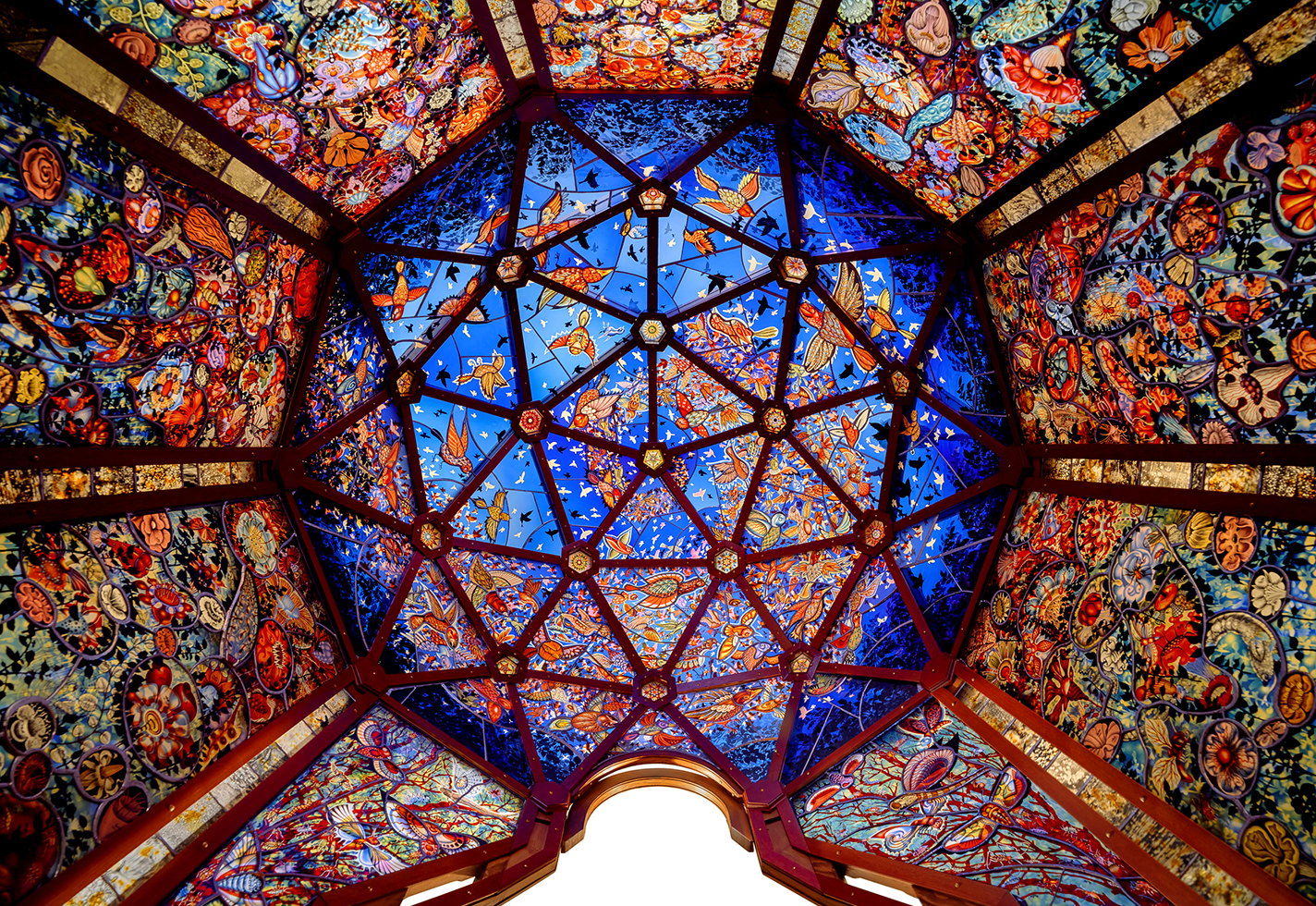 Detail from Judith Schaechter’s stained glass installation