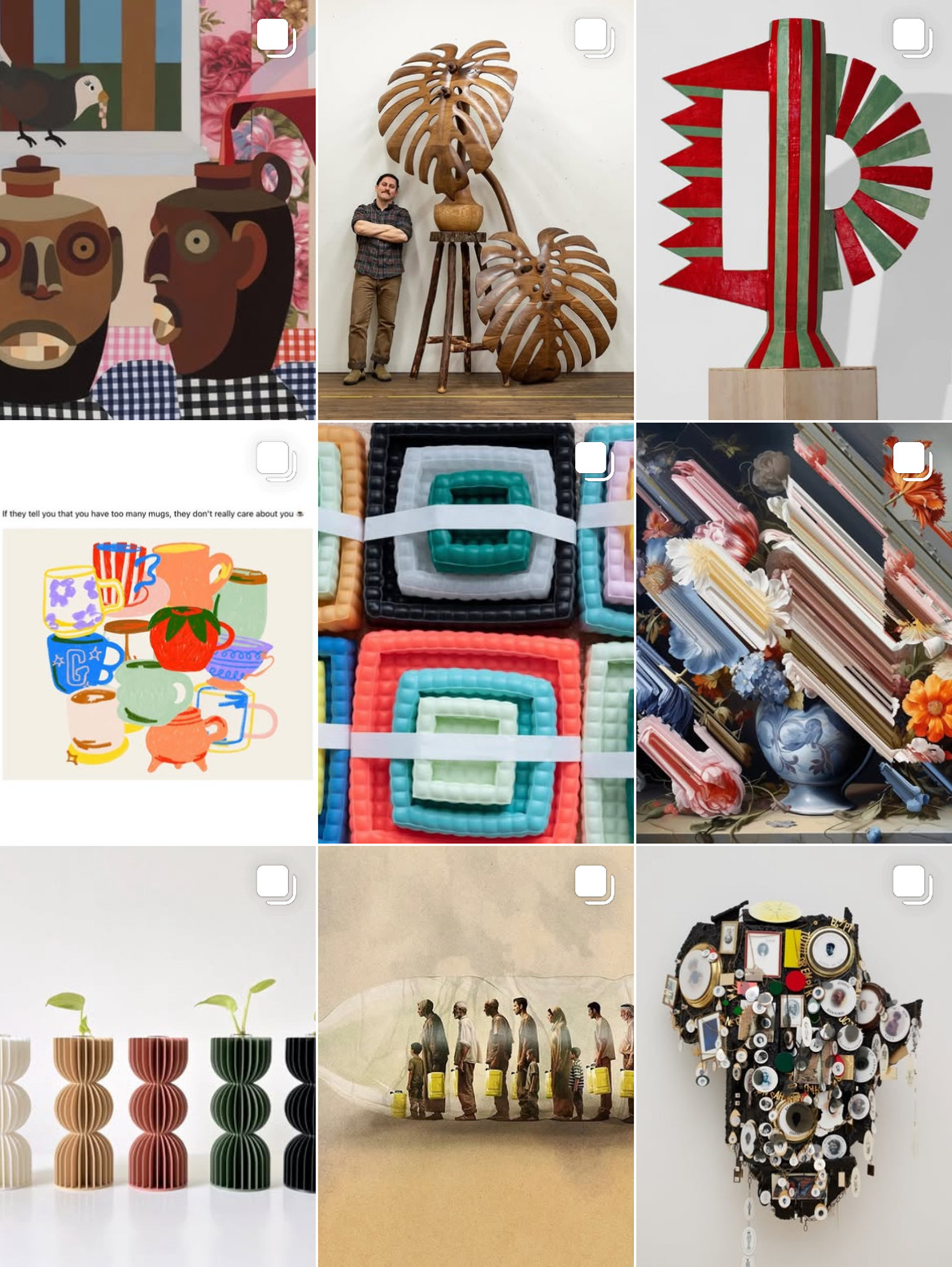 An image capture from Kieffer’s Instagram account, Non-Clay Pots.